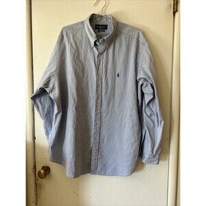 Ralph Lauren Polo Classic Fit Blue Oxford Button Down Shirt Cotton Mens 18 (2XL)